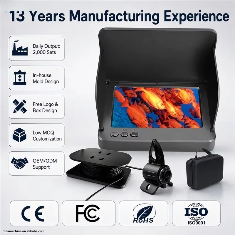 Portable 5inch Screen IP68 Waterproof Underwater Fishing    with 20m Detection & Obstacle Avoidance