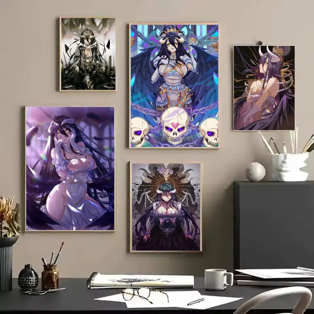 O-Overlord A-Albedo Poster HD Wall Stickers Mural Self-Adhesive Decals Home Decor Bedroom & Living Room Gift Idea