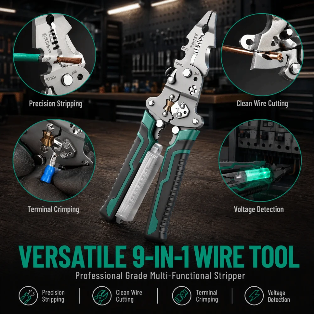 Multifunctional Wire Stripping Pliers Digital Display Cables Crimping Crimping Pliers Peeling And Crimping Non-slip Handle
