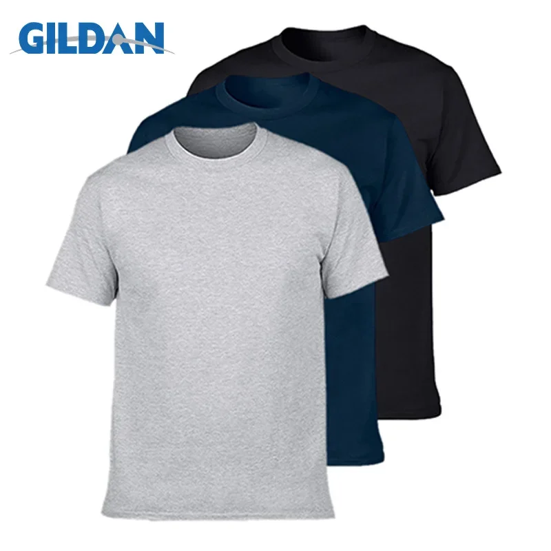 3Pcs/lot GILDAN T Shirt Men Summer Short Sleeve O neck Mens T-shirt 100% Cotton t shirt Tops Mens Brand tshirt Plus size XS-3XL