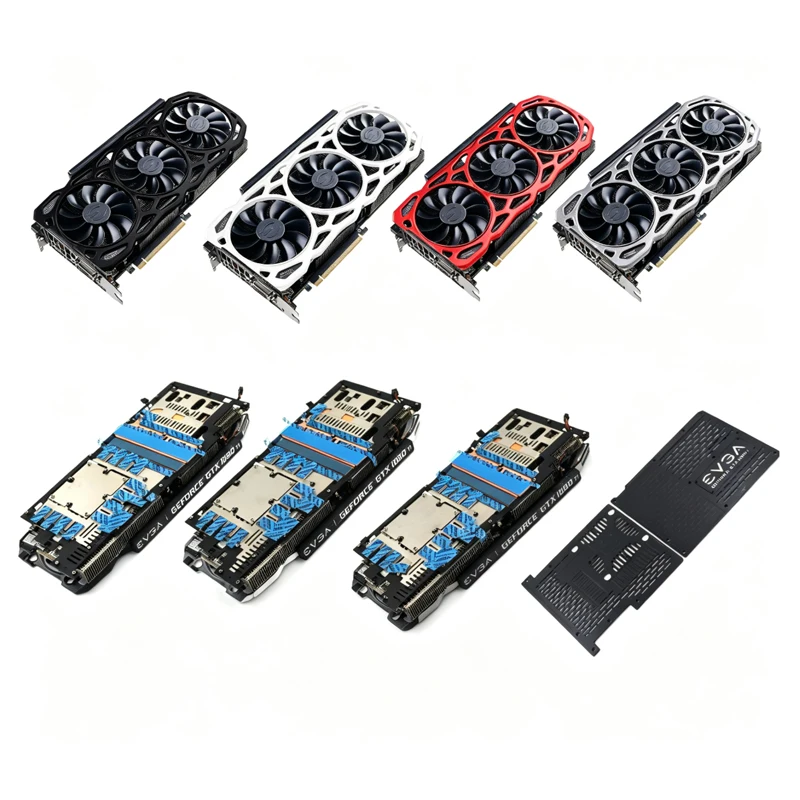 Brand‑New For EVGA GTX1080Ti FTW3 Graphics Card Cooling Heatsink, Replacement Radiator with RGB‑Lit Backplate for Video Card