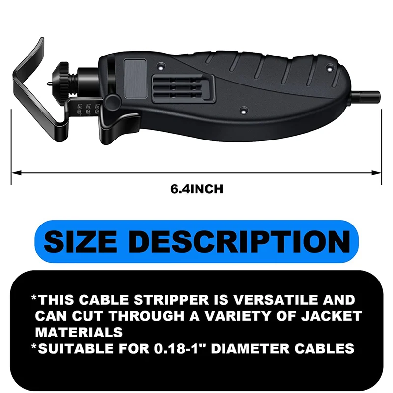A98E-2X Round Cable Stripper For Fast And Accurate Removal Of Cable Sleeve, Without Damaging The Core,0.18-1 Inch