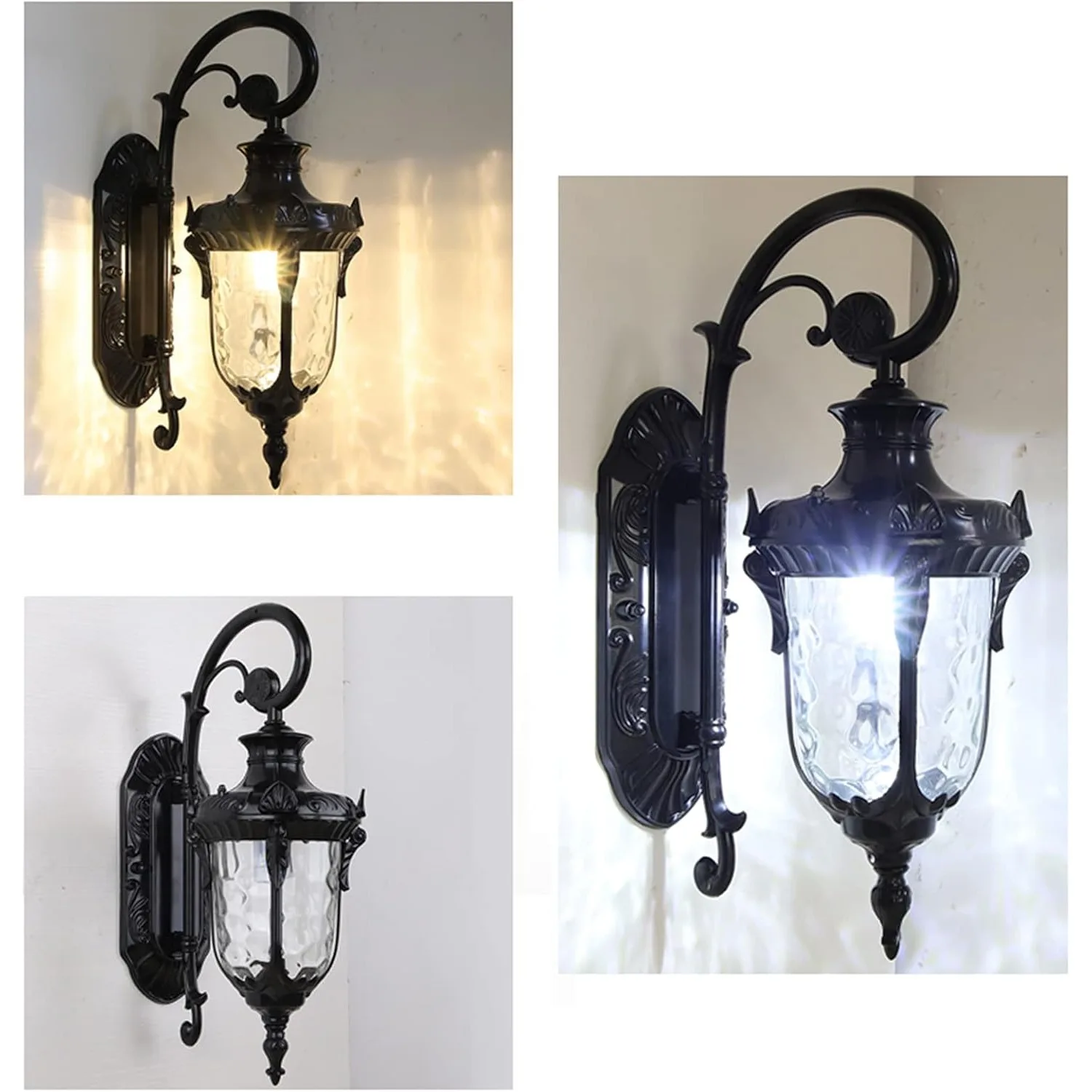 โคมไฟติดผนังภายนอกสไตล์เรโทร, โคมไฟติดผนังภายนอกแบบวินเทจโบราณกันน้ำ, โคมไฟระเบียงสไตล์เรโทรพร้อมโคมแก้ว