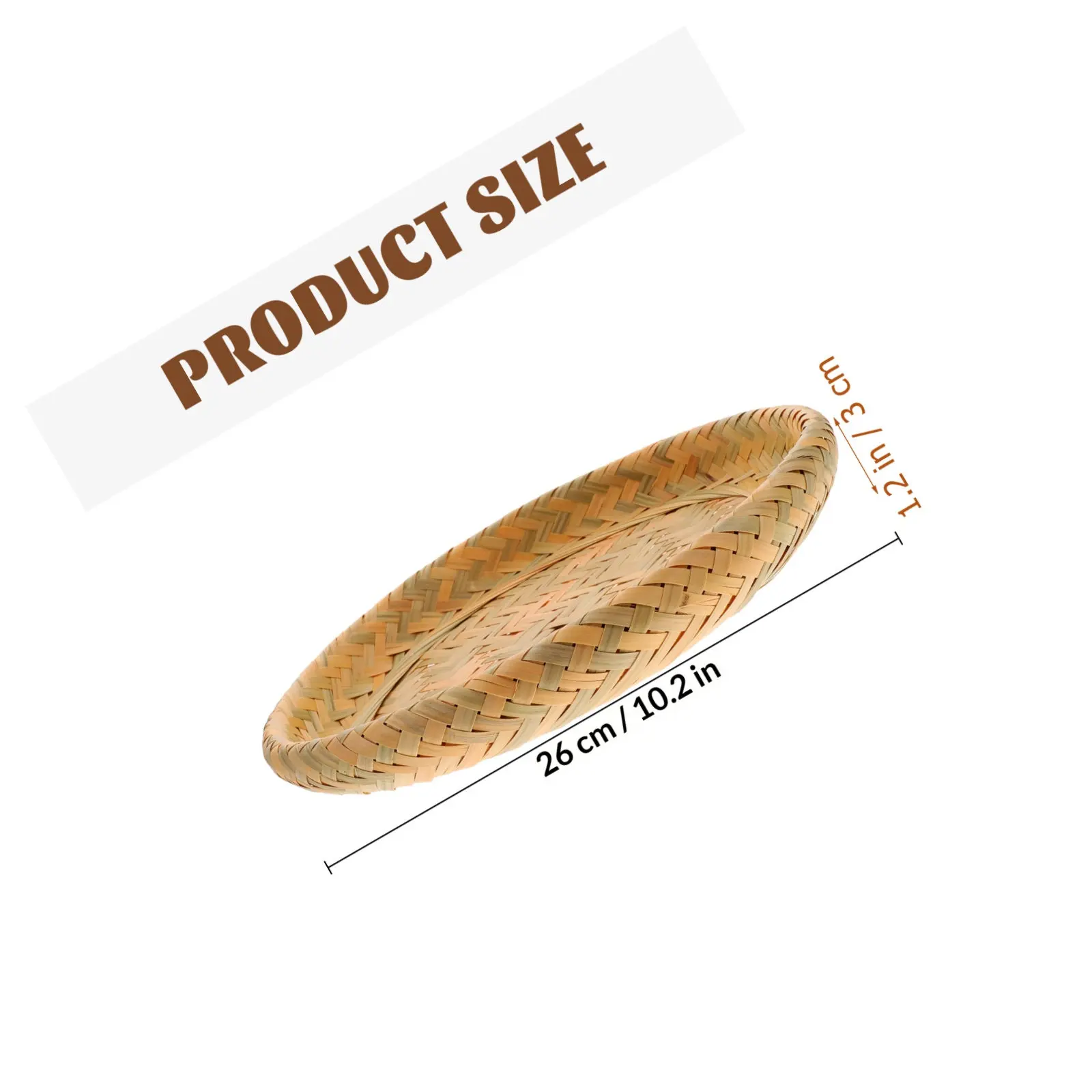 Bamboo Basket Tray Bread Candy Snack Serving Plate Desktop Woven Fruit Storage Container Craft Artwork Practical view 4