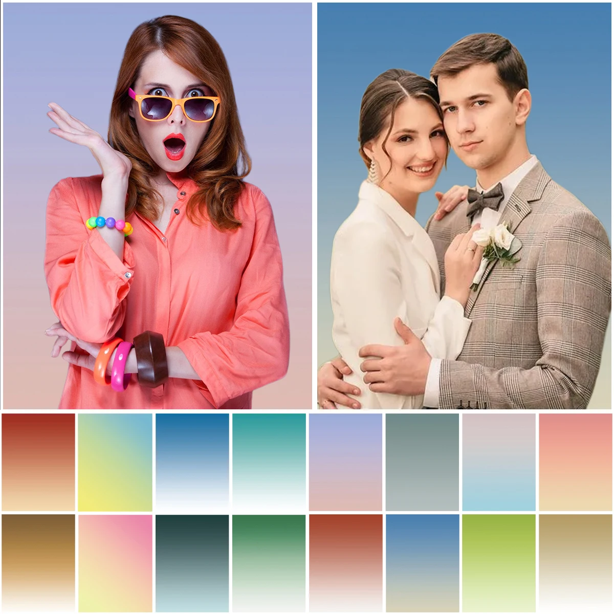 

Gradient Solid Color Photography Backdrop Kids Adult Pregnant Portrait Food Pastry Cosmetics DIY Shooting Background Photo Studi