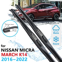 Car Front Wiper Blades For Nissan Micra March K14 2016 2017 2018 2019 2020 2021 2022 Windscreen Windshield Brushes Accessories