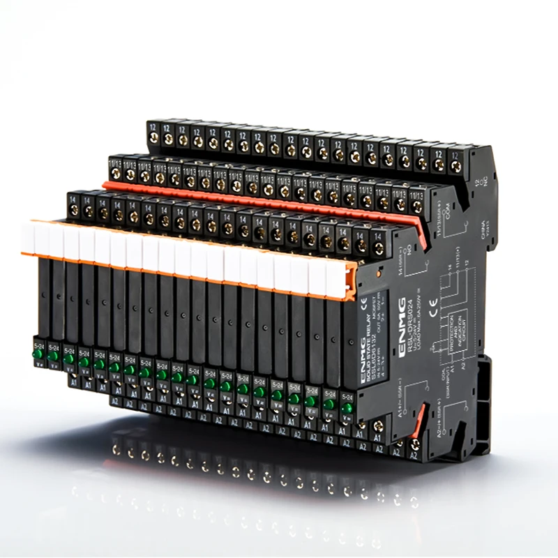 ENMG 1Pcs Slim Relay Modules DIN-Rail SSR Solid State Relay Integrated PCB 6A 2A DC Control DC AC 5V 12V 24V 220V Mount Power 41
