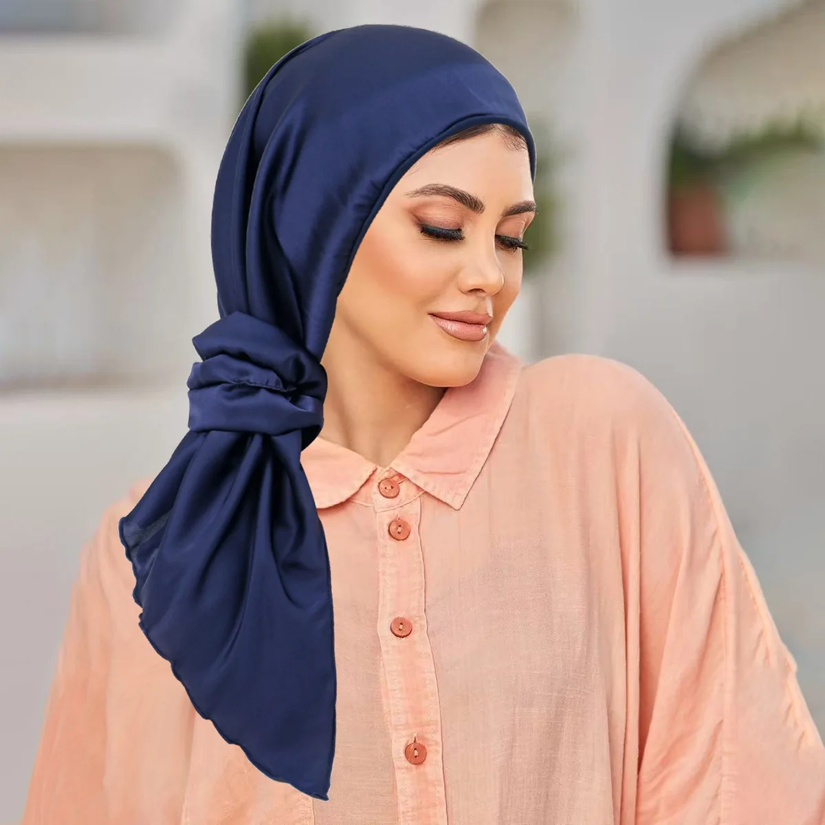 

Атласный шарф, шифоновая внутренняя шляпа, шарф, мгновенный хиджаб, нижний шарф, шапка, мусульманская женская длинная шаль, платок Amira, полное покрытие