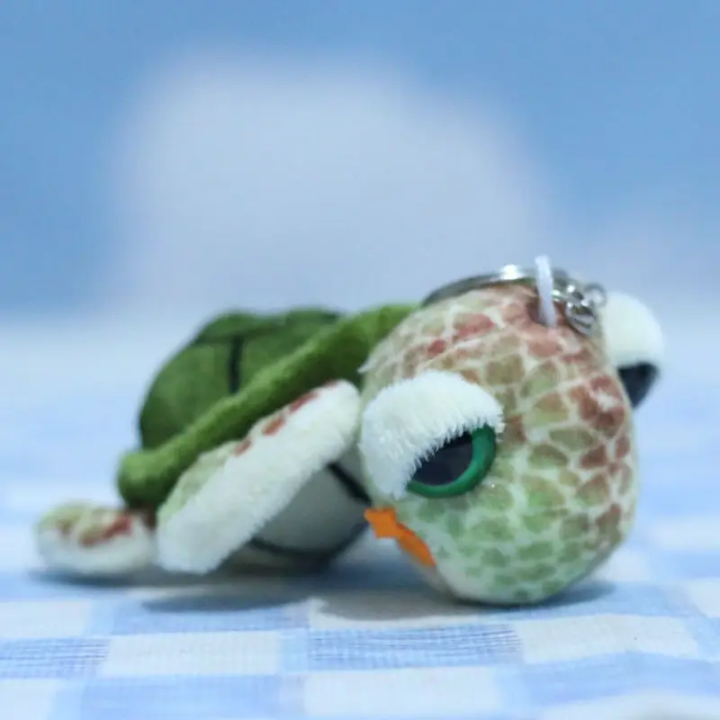 Stuffed Animals Plush Marine Animal Style Cute Simulation Turtle Pendant Backpack Key Chain Creative Brithday Gift for Friend