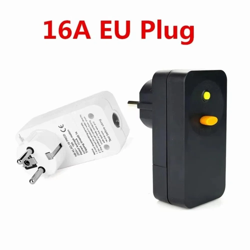 

10mA Circuit Breaker Plug 16Amp RCD Socket Personal Protection Plug Cutout Switch EU Plug Leakage Protection Plug Home Use