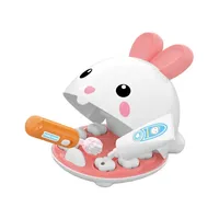 Rabbit Dentist Pretend Play Set Cute Children Montessori Toys for Girl Check Teeth Model Doctor Role Play Baby Kid Learning Toy