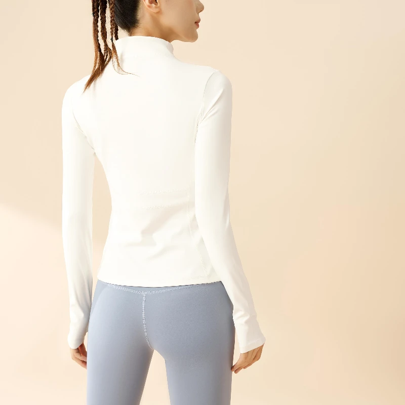 MIML Sport Top Long Sleeve Yoga Top Summer Breathable Slim-fit Tight Collar Sun-protective Clothing 2025 New Women Clothing