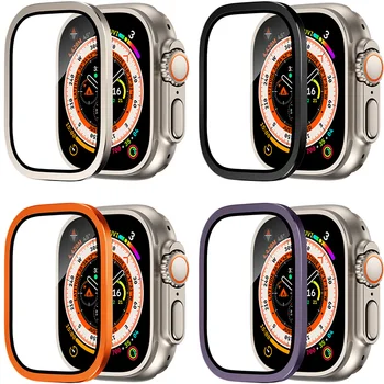 HD 강화 유리 및 티타늄 프레임, 애플 워치 울트라 1/2 스크린 보호대, 49mm 경량 유리 보호대, 아이워치 울트라 3 