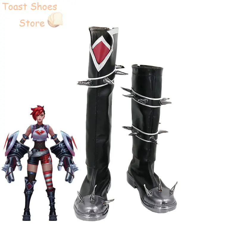 

LOL Heartache & Heartthrob Vi Cosplay Shoes LOL Valentine's Day Cosplay Prop Halloween Carnival Boots PU Shoes Costume Prop