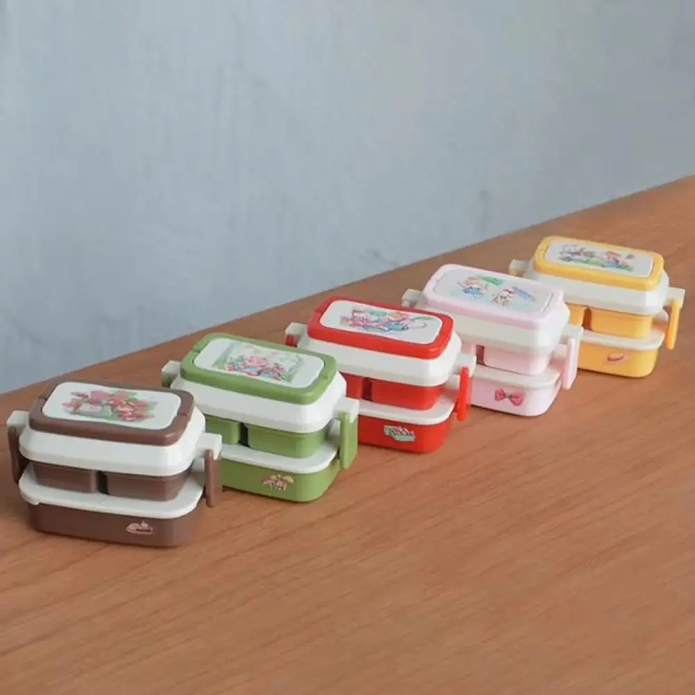 Lancheira para casa de bonecas, escala 1/6, comida, cozinha, simulação, caixa de piquenique em miniatura, design realista, mini caixa de armazenamento de plástico, acessórios