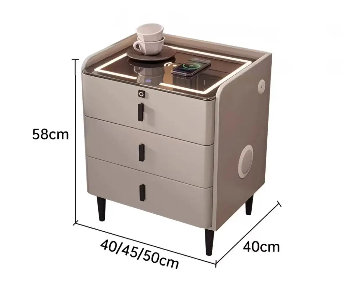 

#Intelligent Simple Luxury Three Layer Bedside Table Unlimited Multi Functional Lights For Home Bedroom Use Console Tables