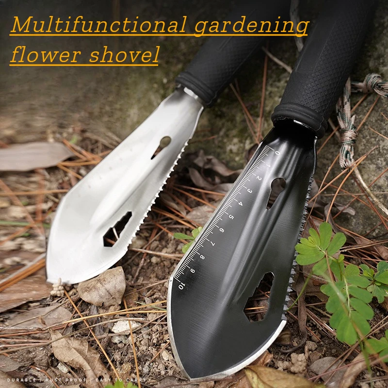 

Многофункциональная садовая лопатка из нержавеющей стали для копания земли, ручной инструмент для посадки цветов и перекопки почвы