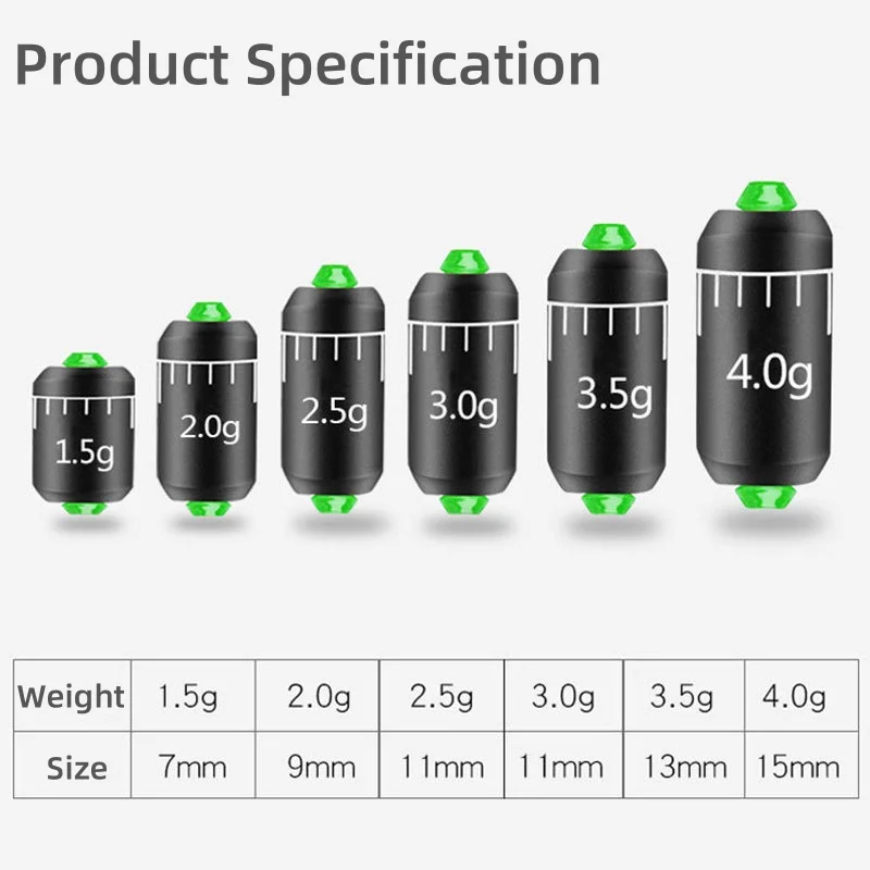 New Water Drop Sinkers with Scale Adjustable Fishing Weights Kit Fishing Alertness Compact Cylindrical Graduated Fishing Sinkers