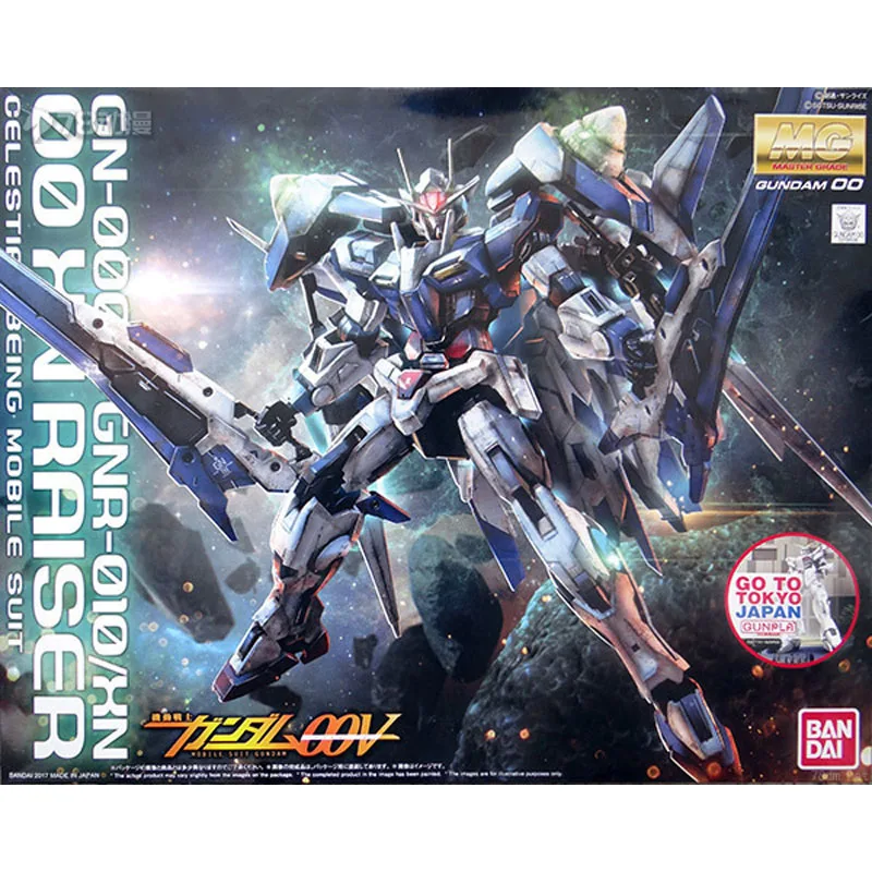 Bandai Genuine MG XN Raiser GNR-010 1/100 Anime Action Figure Assembly Model Toys Collectible Model Ornaments Gifts For Children