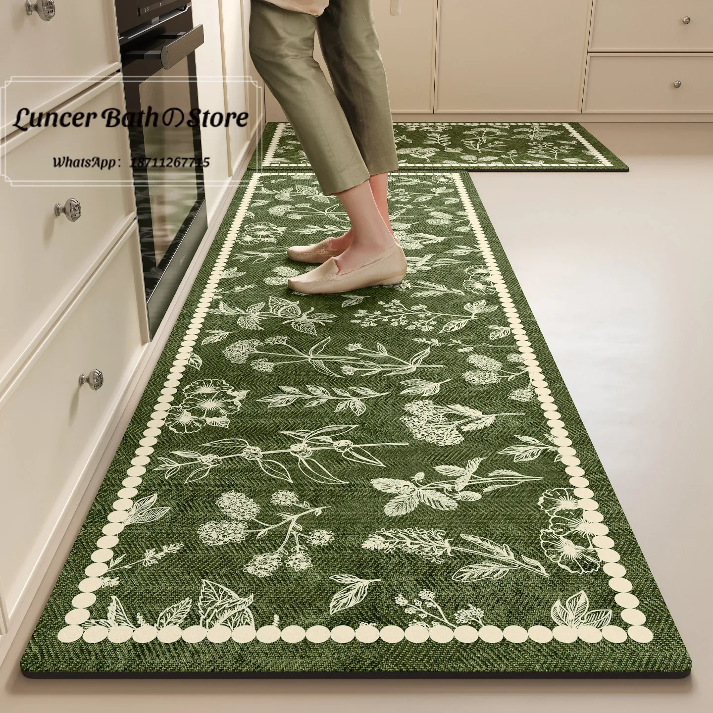 American kitchen special foot pad waterproof, oil-proof and non-slip floor mat thickened diatom mud water-absorbing