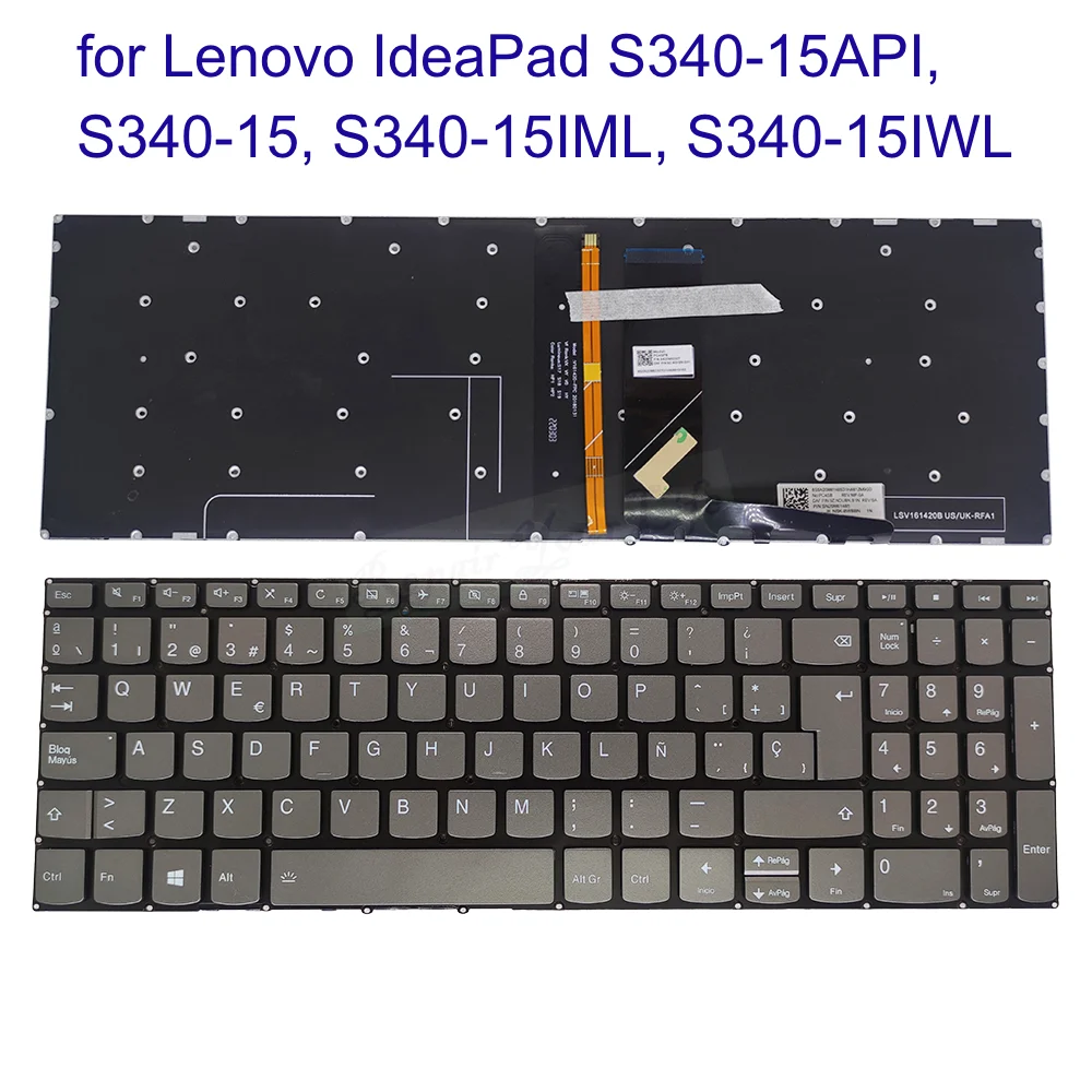 S340-15 CS PT-BR 브라질 스페인어 백라이트 키보드, 레노버 아이디어패드 S340-15API S340-15IML S340 15IWL SN20M62825 SN20M62750 PC5CB