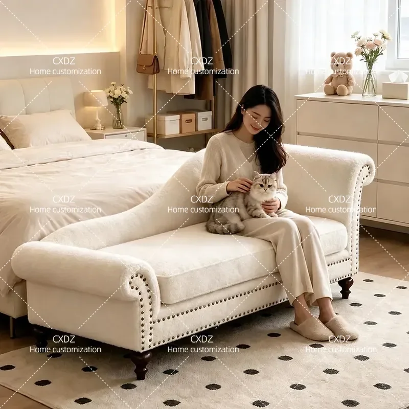 American retro concubine chair bedroom seat single collapse study concubine couch single sofa recliner at