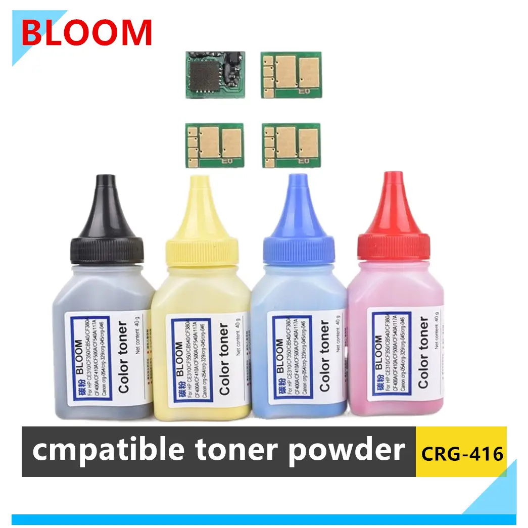 Color toner Powder + 4 chip CRG-416  crg 416 toner cartridge for canon  LBP5050CN MF8030CN MF8040CN MF8050CN MF8010CN MF8080 CW