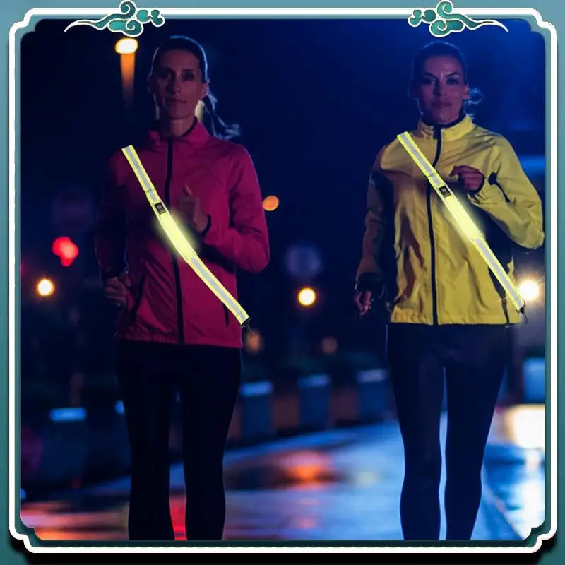 

Reliable 2X LED Reflective Belt Walking Gear,Safety Light For Walkers At Night,Safety Rechargeable Reflective Running Gear,Black