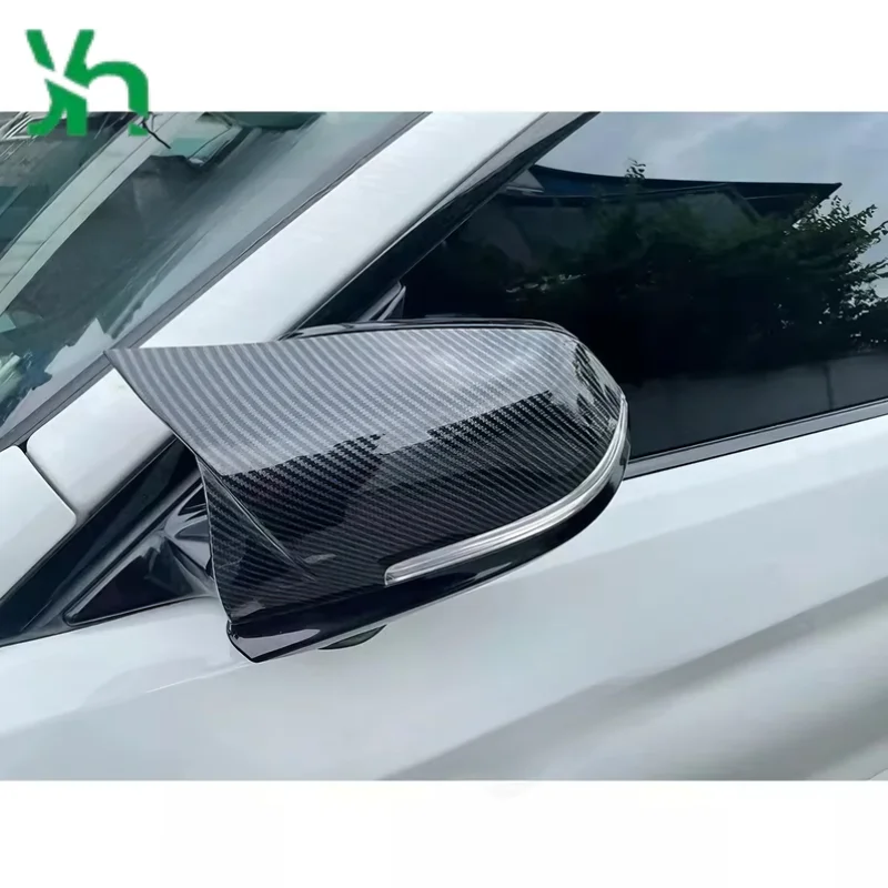 مناسبة لتويوتا لاند كروزر برادو ألياف الكربون مرآة جانبية مرآة الرؤية الخلفية غطاء مرآة الرؤية الخلفية لاصق نوع M