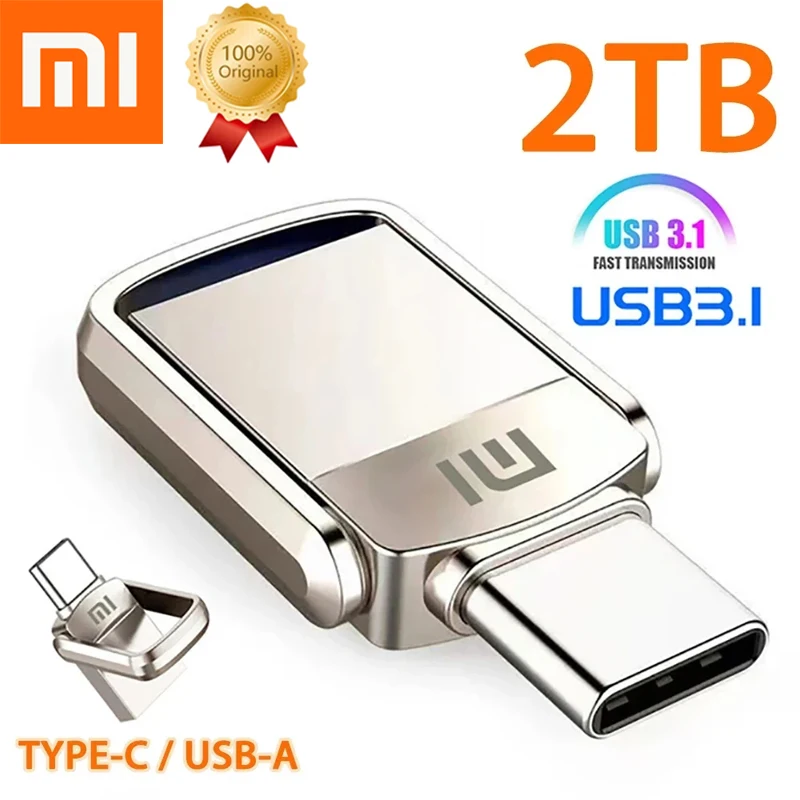 XIAOMI Flash Drive 2TB 1TB USB 3.1 Type-C Interface 128GB 512GB Mobile Phone Computer Mutual Transmission Portable USB Memory