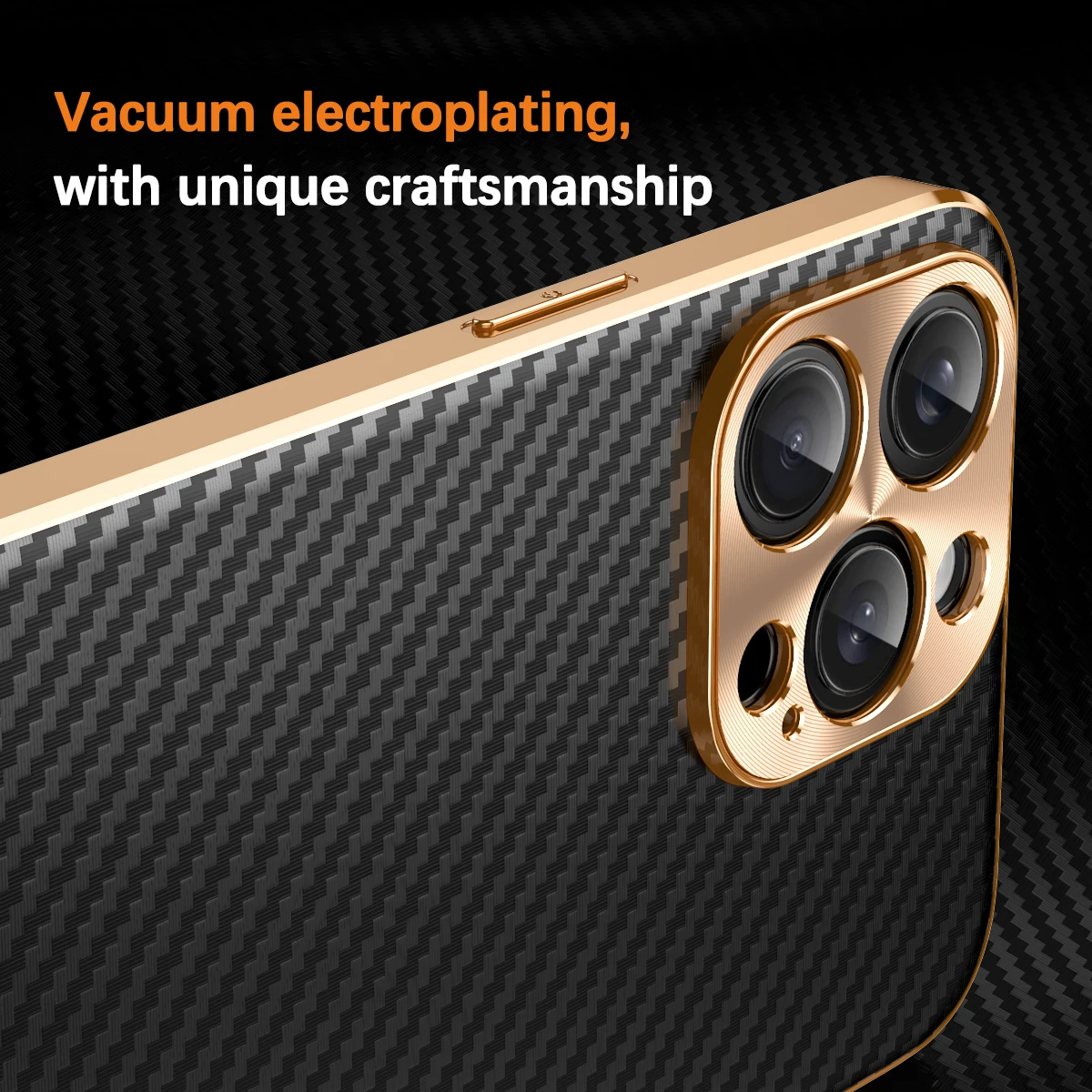 Luksusowe etui na telefon z powłoką galwaniczną, teksturą skóry i włókna węglowego, do iPhone'a 17 16 15 14 13 Pro Max Plus 17Air, ze stopu, z osłoną obiektywu, odporne na wstrząsy. — zdjęcie produktu 4