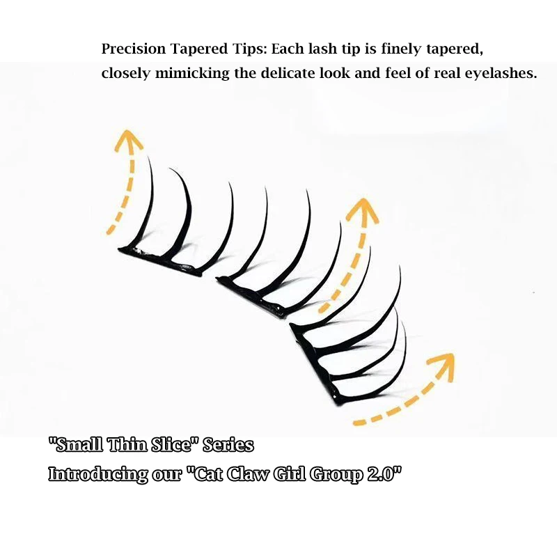 ขนตาปลอมแบบไม่ต้องใช้กาว ไม่ต้องใช้กาว ขนตาไอดอลแบบใช้ซ้ำได้เกาหลีรูปตัว U ธรรมชาติการต่อขนตาแบบมีกาวในตัว