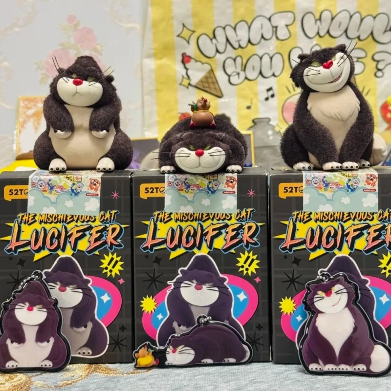 52toys Original Disney The Mischievous Cat Lucifer Series Blind Box Kawaii Anime Action Figure Surprise Mystery Box Toy Gift