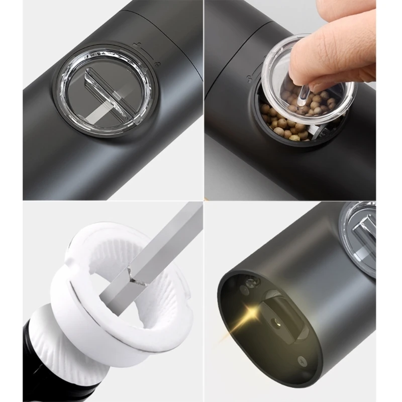 Molinillo sal y pimienta funcionamiento automático con batería y luz LED