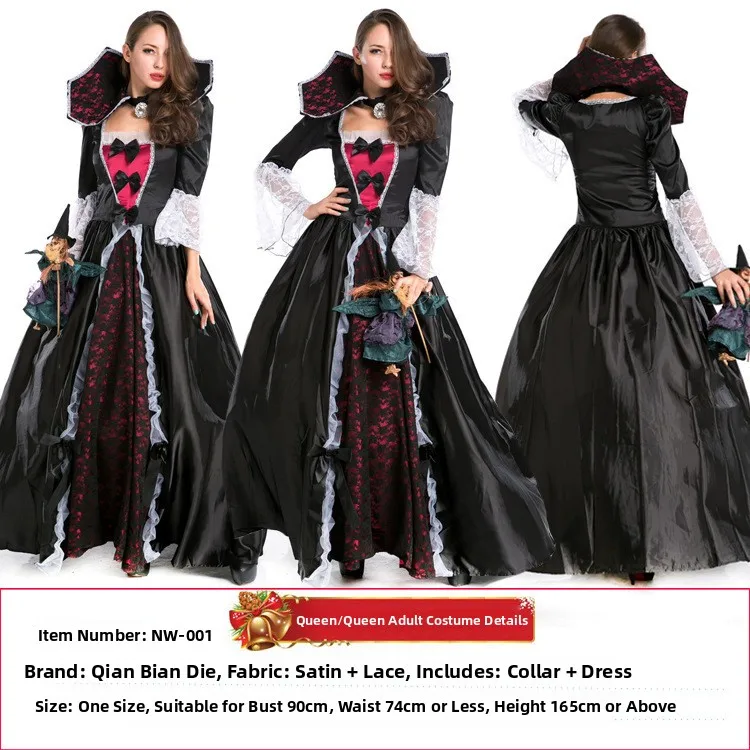 زي تنكري للهالوين على شكل سندريلا وسنو وايت وملكة مصاصي الدماء وملكة الساحرات، زي للحفلات التنكرية وملابس عرقية للسيدات #4