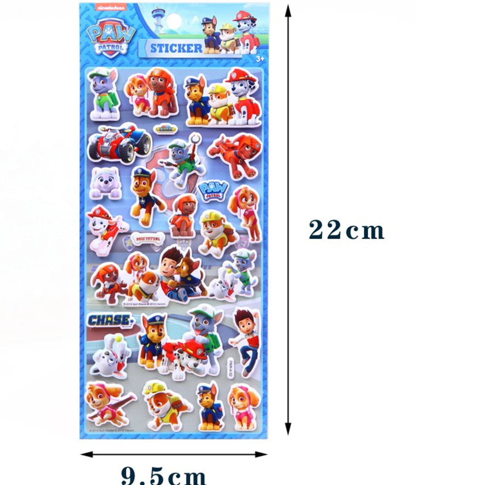 1PCS Cute 3D PAW Patrol Cartoon Bubble Stickers Decoration Suitcase Scrapbooking Phone Laptop Stationery Kid\'s Toy Sticker