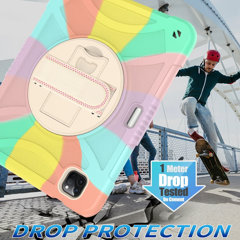 

Чехлы для планшетов для 10,9 дюймов iPad Air 5/4 Air4/Air5, чехол для iPad Pro11 Pro 11, 4-й/2-й/3-й 2022, вращающаяся подставка для ПК, силиконовый корпус