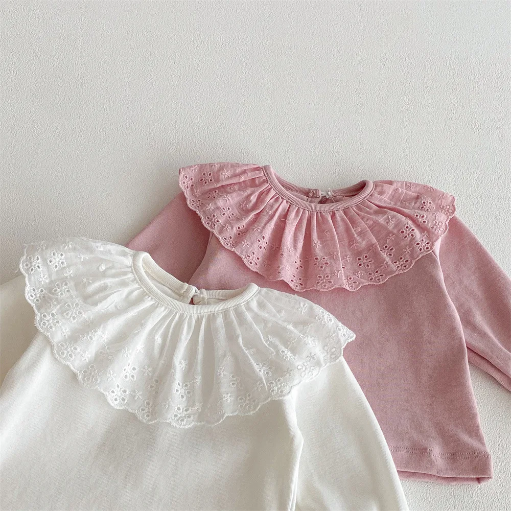 0-24m Baby Mädchen Rüschen Spitze Hemd Langarm Blusen Säugling Baby Tops Kinder Shirts Kleinkind Mädchen Kleidung für Frühling Herbst – Detail 8