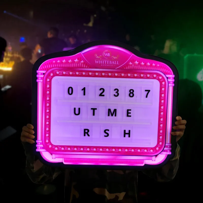 Bar luminous event letter hand-held sign, KTV atmosphere props, happy birthday card, word card, cross-border customized card