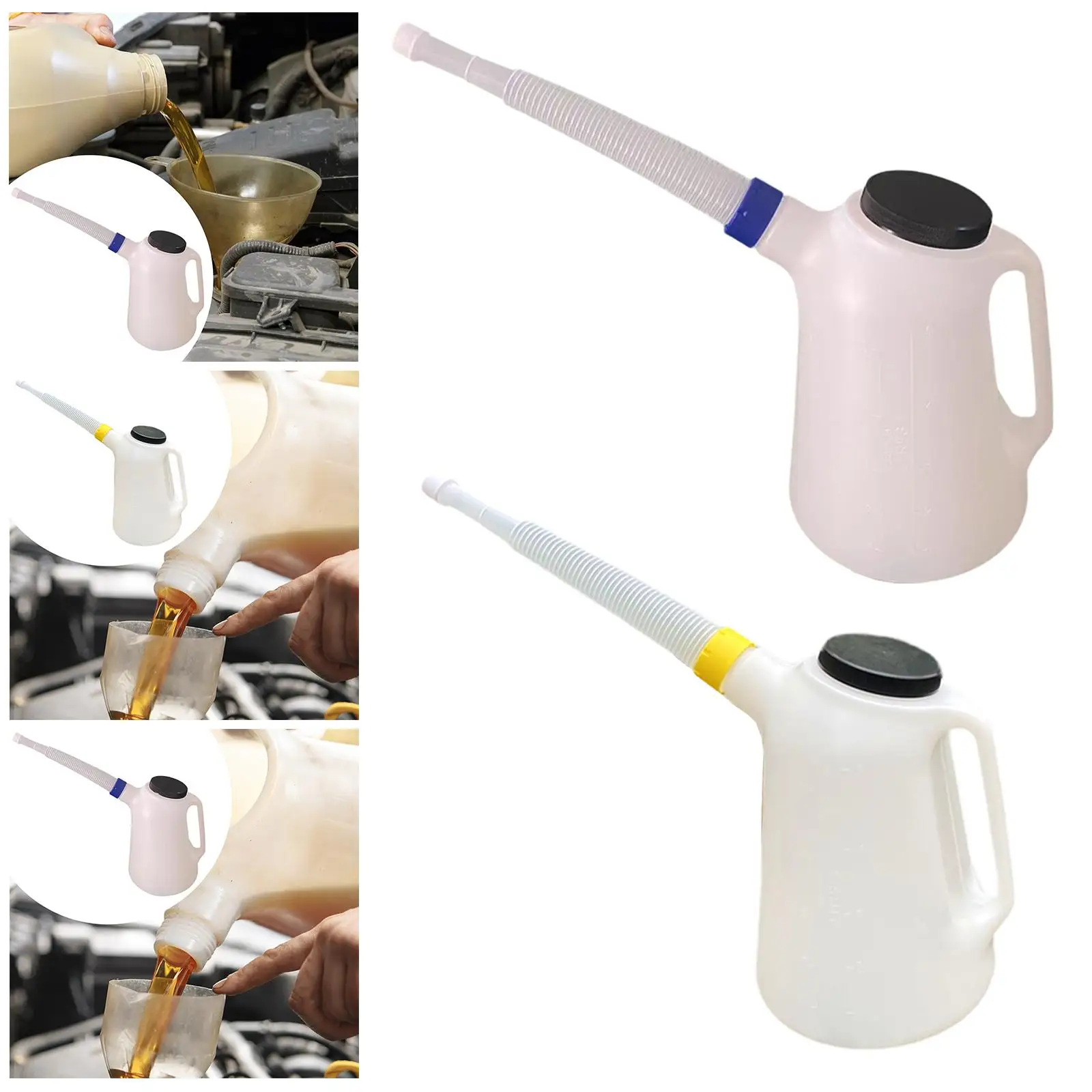 

Oil Measuring Container Universal Leakproof Ergonomical Handle Sealing 5L W/ Lid