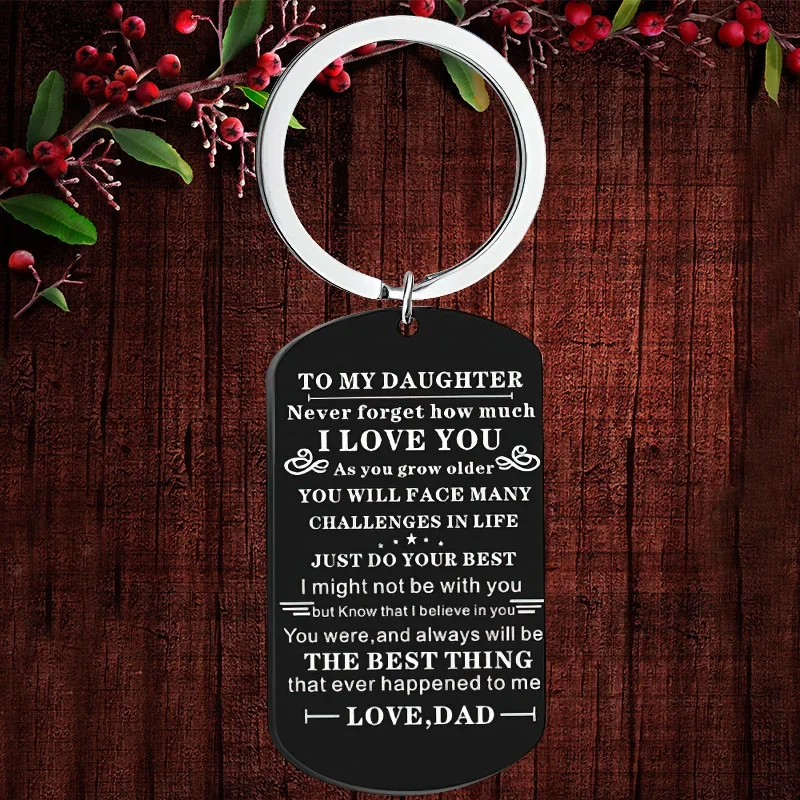 

Charm Daughter Inspirational Gift Keychain Pendant Daughter Graduation Christmas Gifts Key Chain Keyring Daughter Mom Jewelry