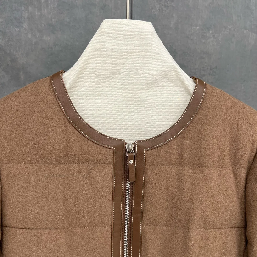 2025 automne et hiver nouvelle laine Style français taille décontractée minceur laine couture doudoune pour les femmes