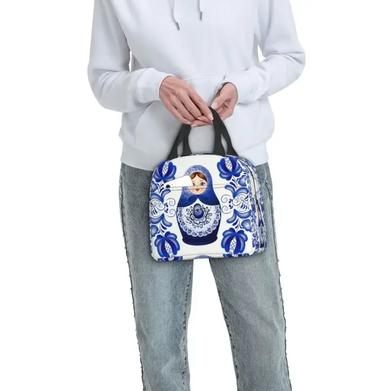 マトリョーシカ人形 ロシア風 断熱ランチトートバッグ ロシアの民俗芸術をモチーフにした 再利用可能な保冷機能付き弁当箱 子供用 学校用 1