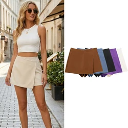 Willshela Women Fashion Solid Side Zipper Asymmetrical Mini Skirts Shorts Vintage High Waist Female Chic Lady Shorts
