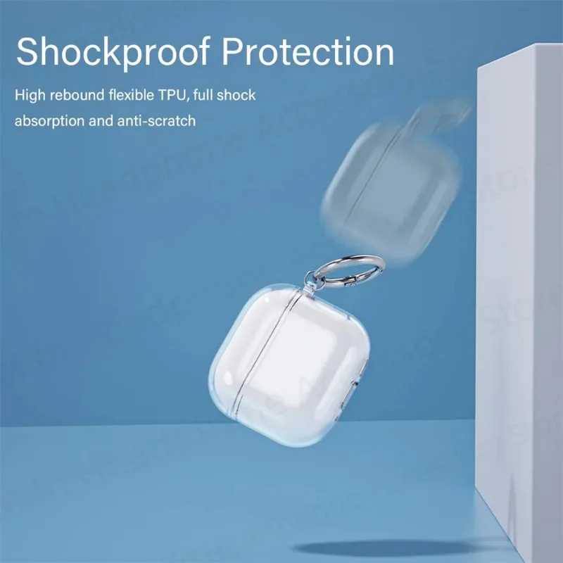 Новый прозрачный защитный чехол для наушников для AirPods 4-го поколения с брелоком для Airpod 4-го поколения, чехол для зарядки, коробка 2024