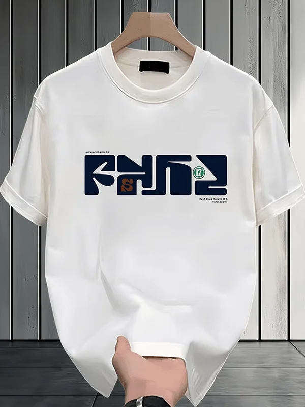 

Высококачественная мужская летняя футболка большого размера из 100% хлопка с круглым вырезом и коротким рукавом, свободного кроя, в американском стиле, универсальная.