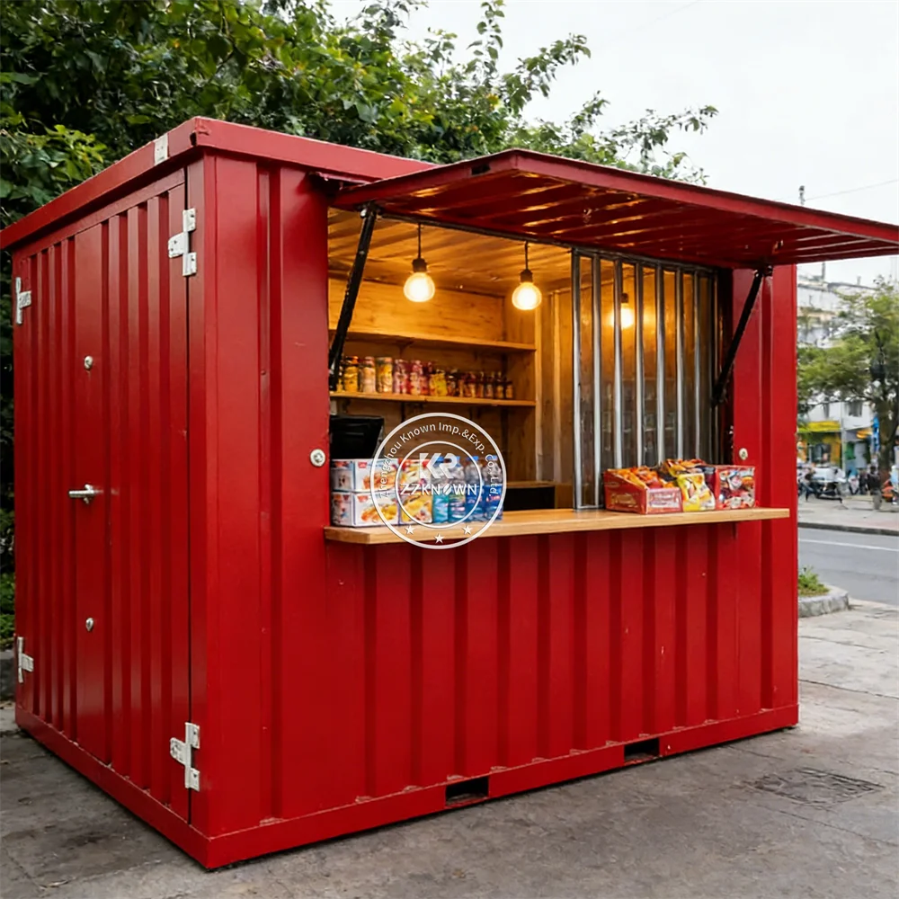 

Street Prefabricated Home Coffee Shop Cafe Kiosk Outdoor Pizza Snack Bar Container Restaurant Office Modular Container Bar