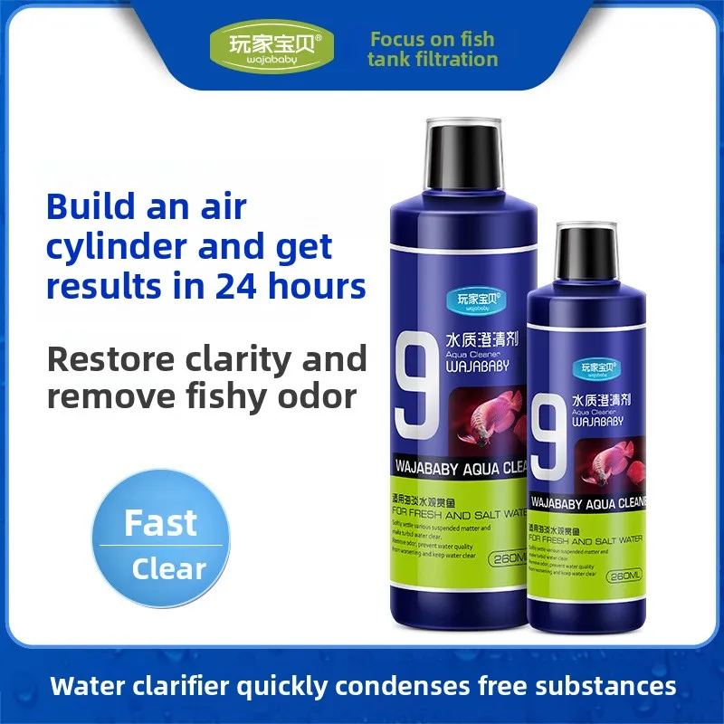 

WAJABABY Aquarium Water Clarifier-Fast Acting Formula to Clear Cloudy Water & Remove Floating Debris for Crystal Clear Aquarium