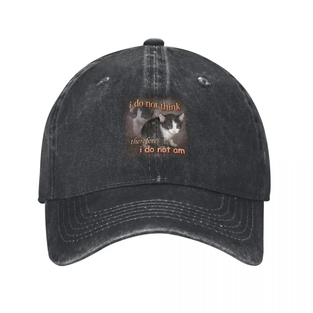

I do not think therefore I do not am - cat meme portrait Baseball Cap cute Visor derby hat Luxury Brand Baseball For Men Women's