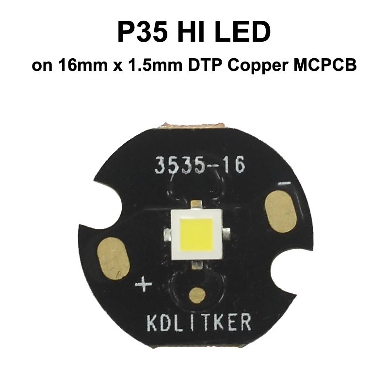 P35 HI 3V 8A 1800 Lumens 6500K 4000K3535 LED Emitter on KDLitker DTP Copper MCPCB Long Throw Bead High Power Flashlight DIY